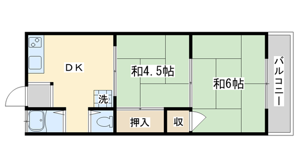 川畑ハイツの物件間取画像